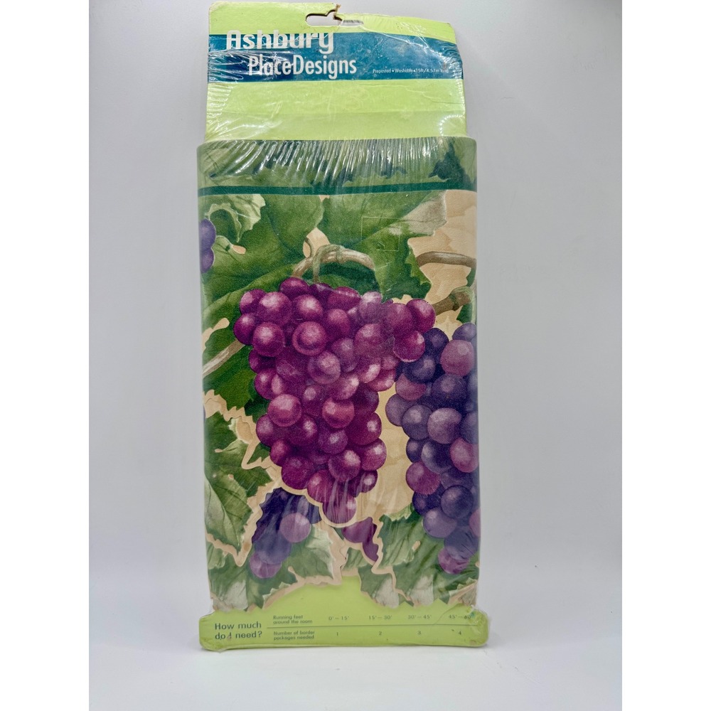 Ashbury Place Designs Wallpaper Border 15ft Purple Grapes Vineyard PB712B NEW